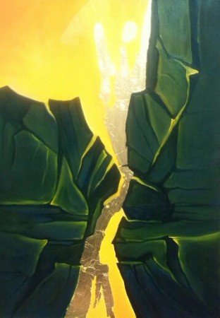 "Zem II" 50x70 cm, kombinovaná technika (v súkromnej zbierke)