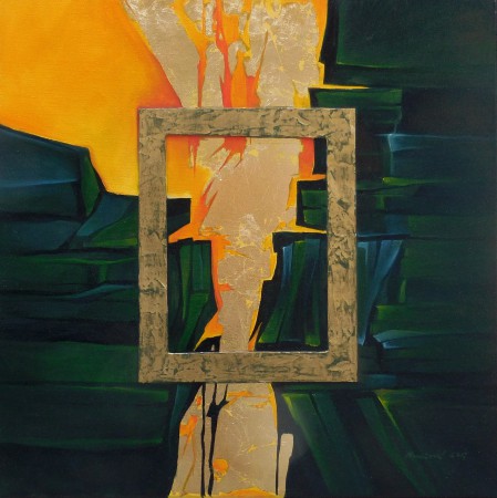 Obraz krajiny 1, 70x70cm, olej (v súkromne zbierke)