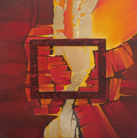 Obraz krajiny 2, 70x70cm, olej